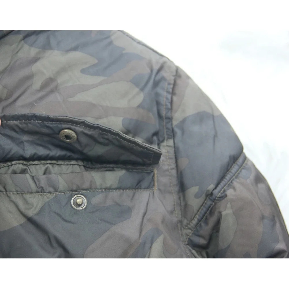 Old Navy Childrens Fur Trimmed Hooded Puffer Jacket L 10-12 Green Camo Boys Coat